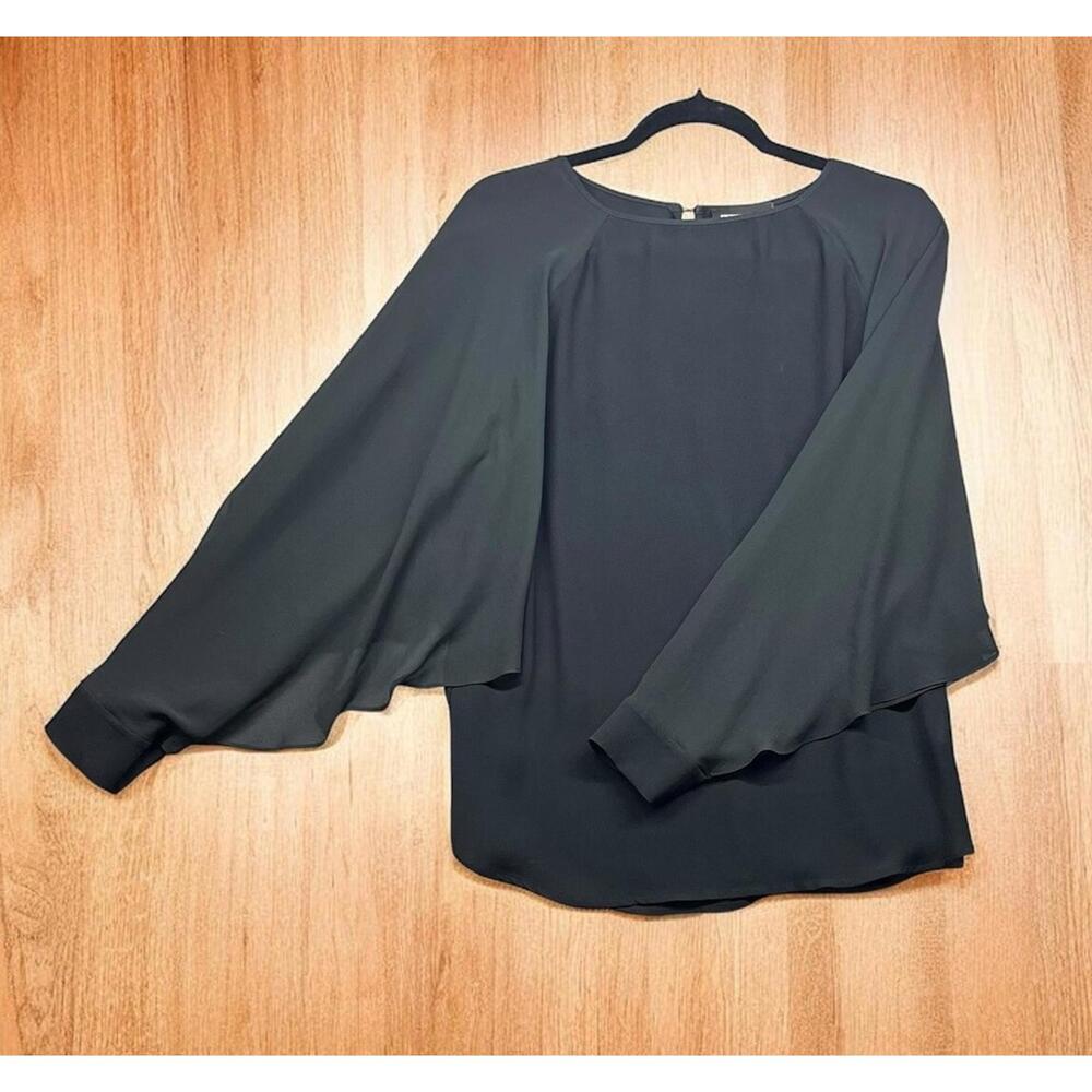 Fifteen Twenty Long Sleeve Blouse Women‎ XS Black Layered Bell Sleeves Night Out